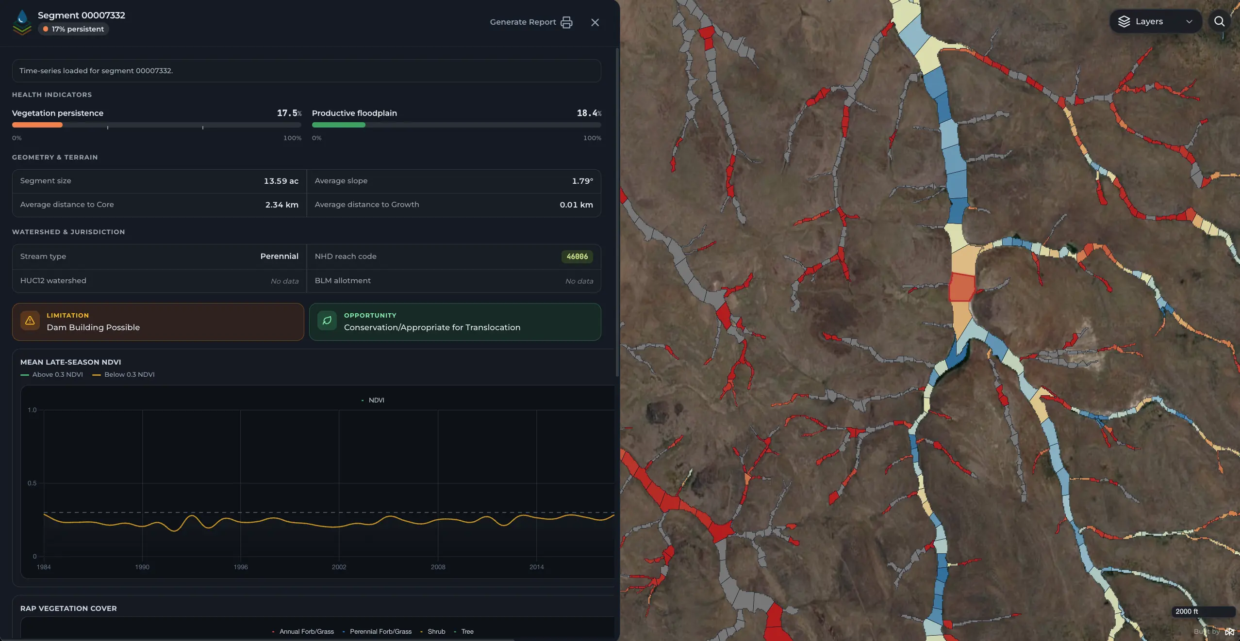 Analyze Stream Reaches preview