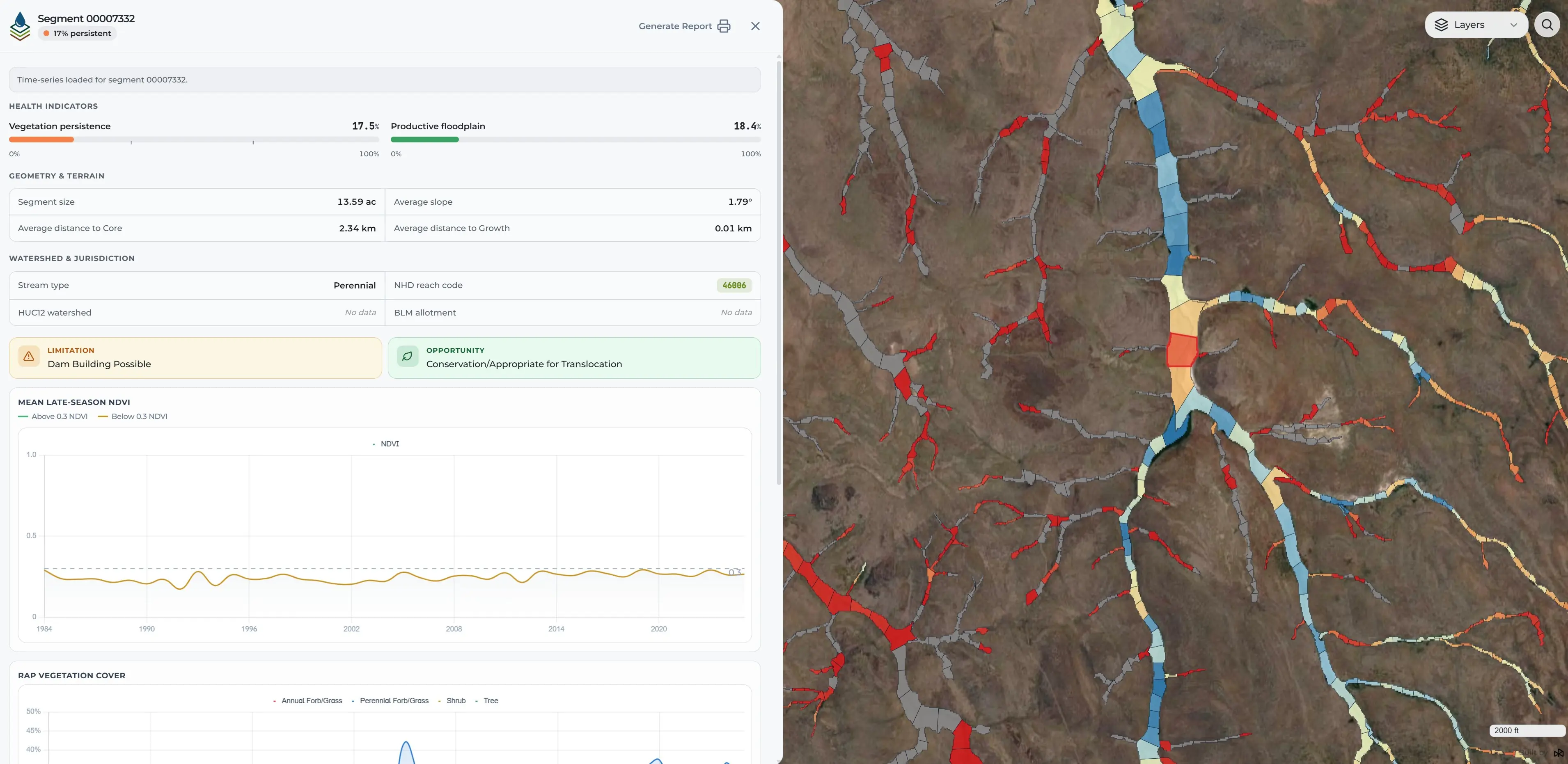 Analyze Stream Reaches preview